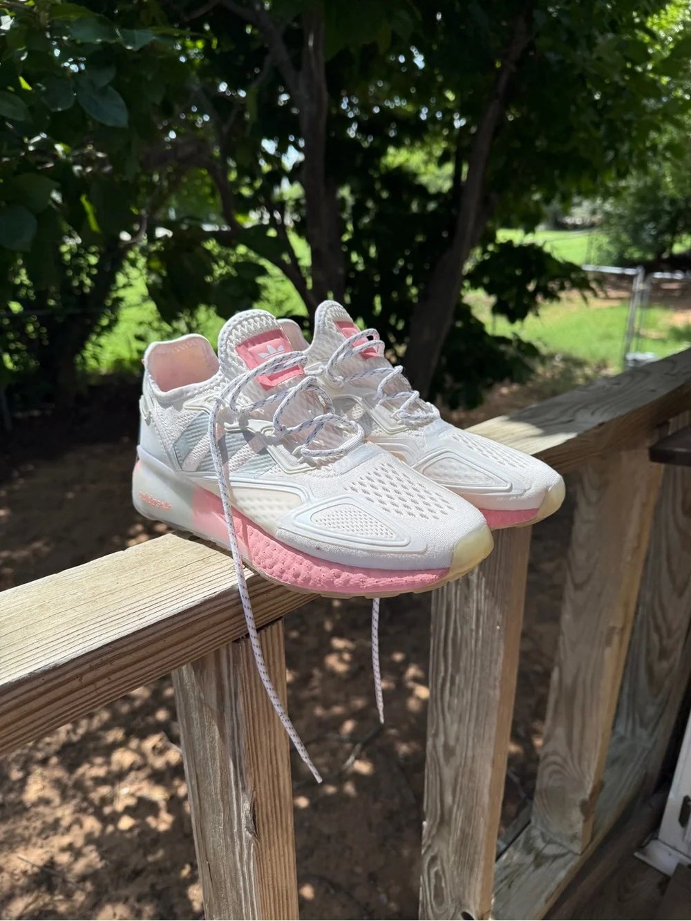 adidas Women’s Running Sneakers in White & Pink